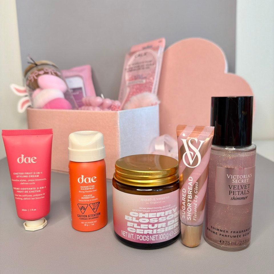 Luxury Self-Care Gift Basket | Heart Keepsake Box, Relaxation Pamper Set