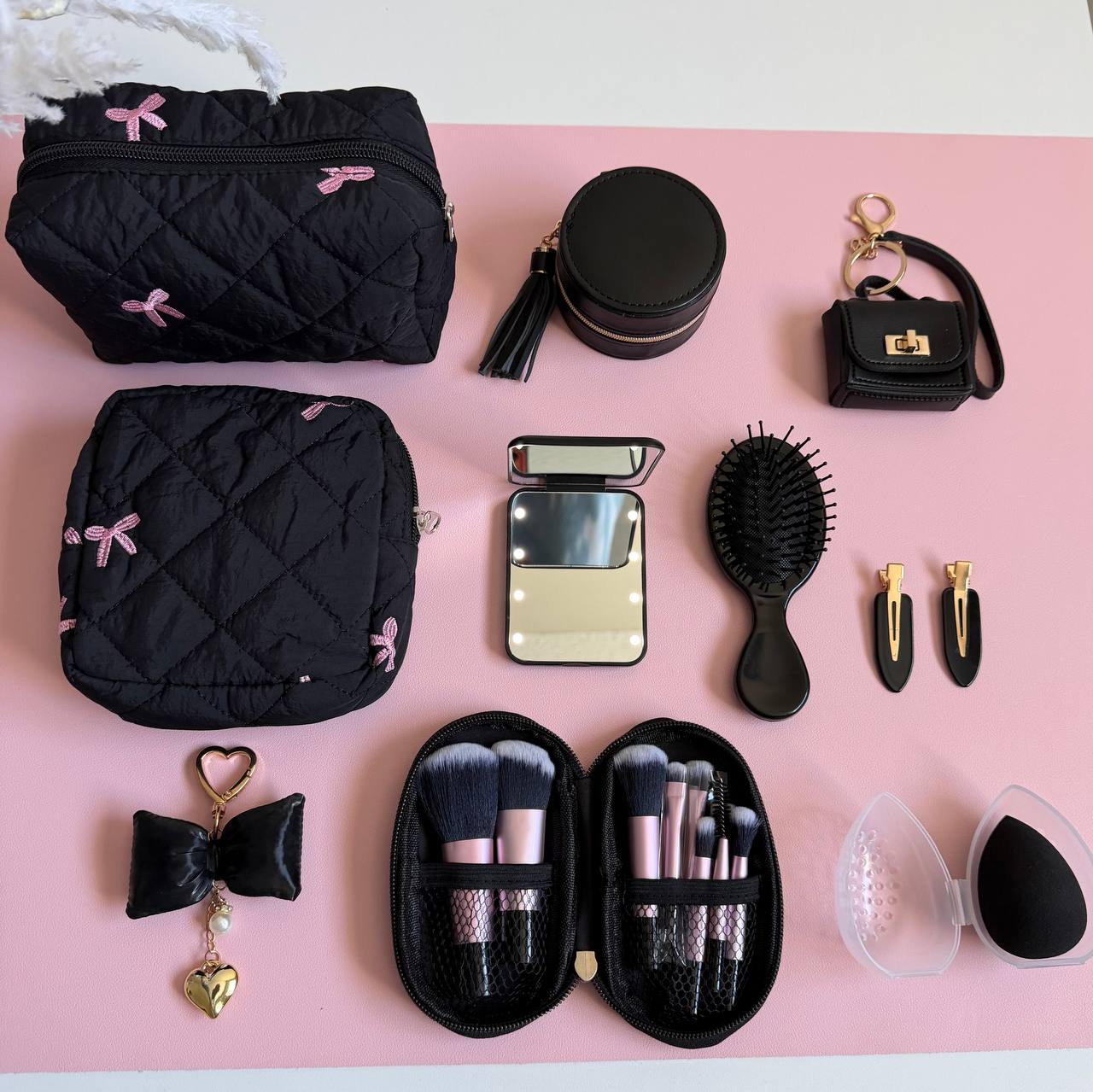 Black Coquette Travel Essentials Set